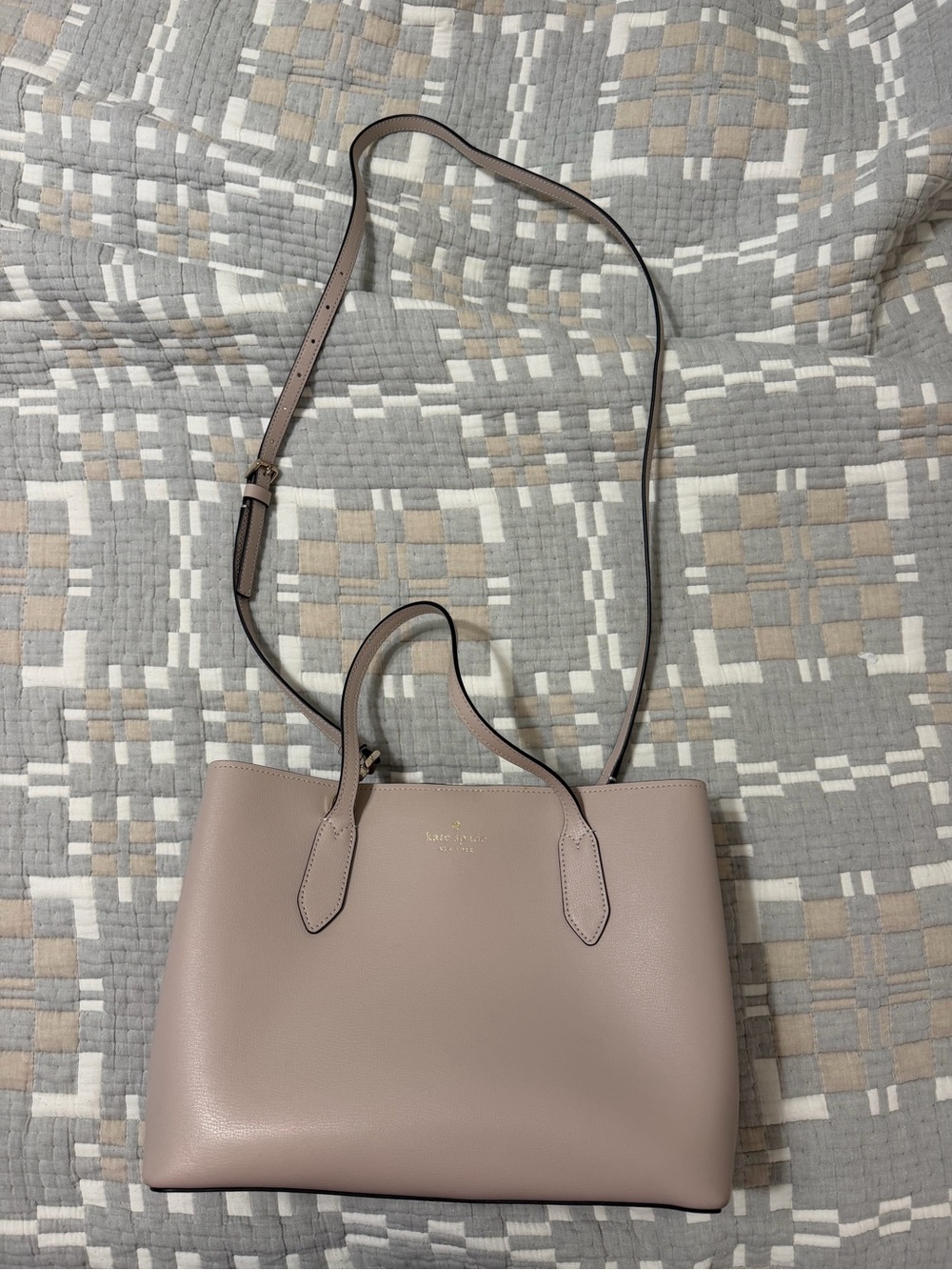 Kate Spade New York Blush Pink Taupe Tote Shoulder Bag Crossbody
